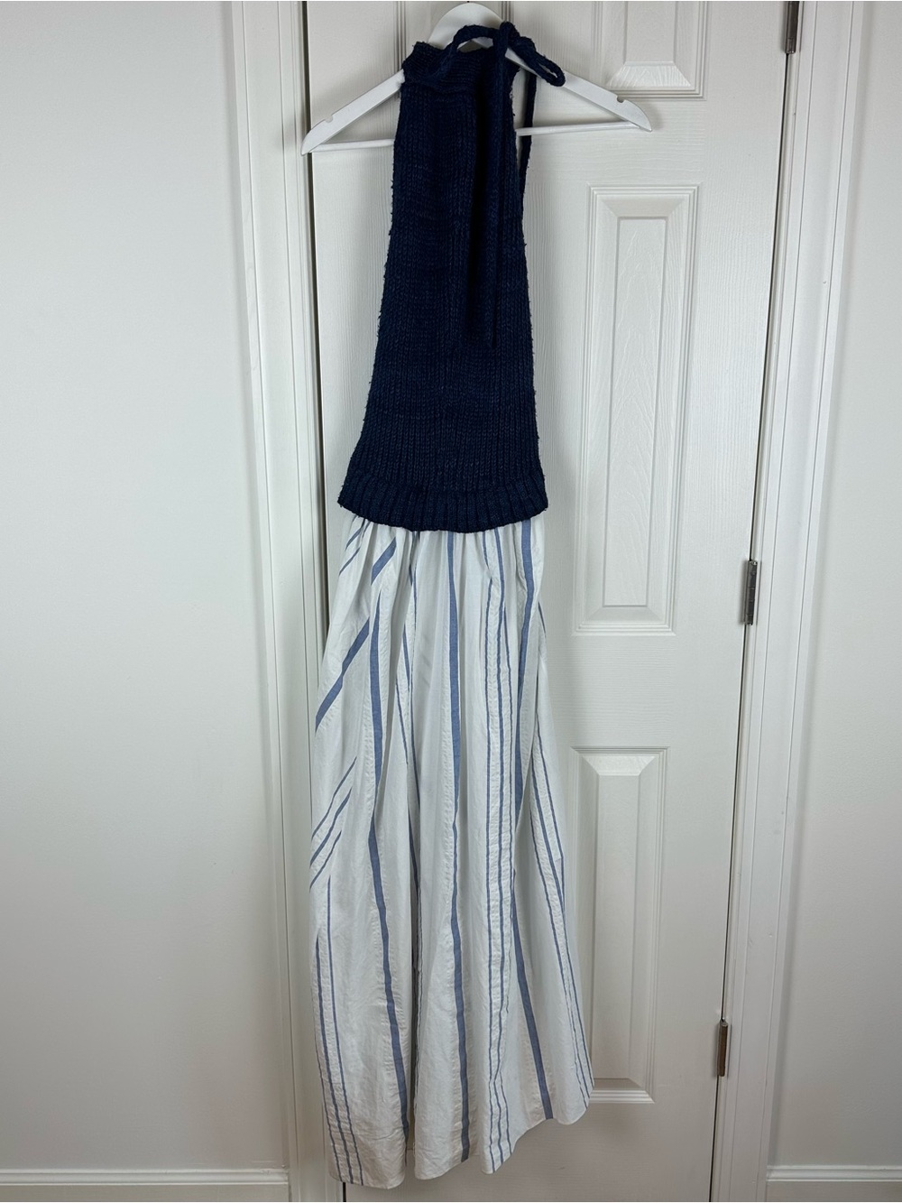 Loewe SS17 Jonathan Anderson SAMPLE Knit & Silk Halter Maxi Dress Size S